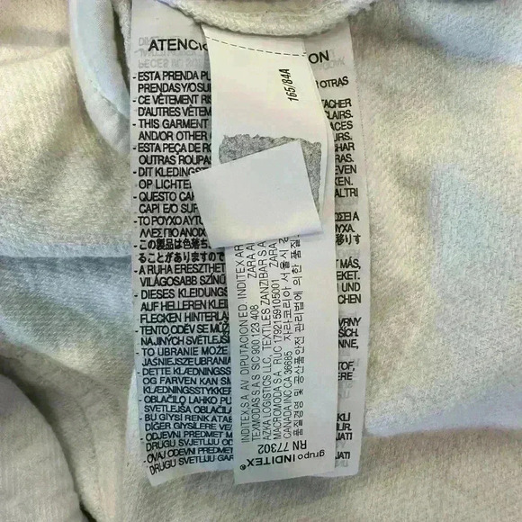 Zara Corduroy Shacket Jacket Cropped Oversized Cotton Cream Large Fringed Hem - Picture 10 of 10